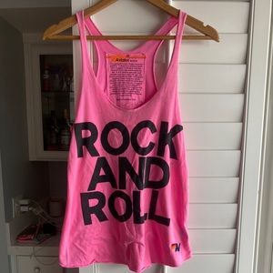 Lightly worn Aviator Nation Rock and Roll tank top. Size medium. Neon pink.